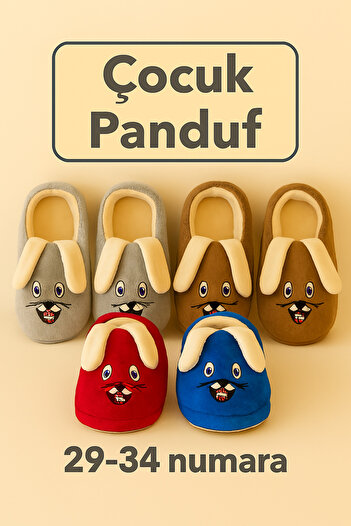 BB Children's Slippers Home Slippers Cotton Lined Rabbit Figure Home Nursery Shoes Cute Rabbit (Pair)
