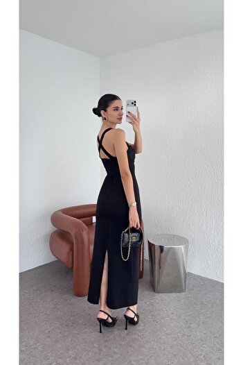 HAZELANNA Black Jacket-Dress Set