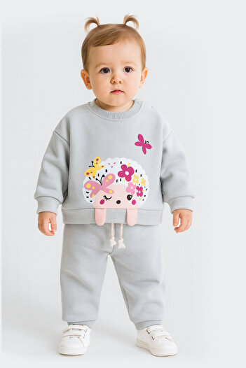 baby flamindo 3-Ply Baby Set with Silvery Spider Print