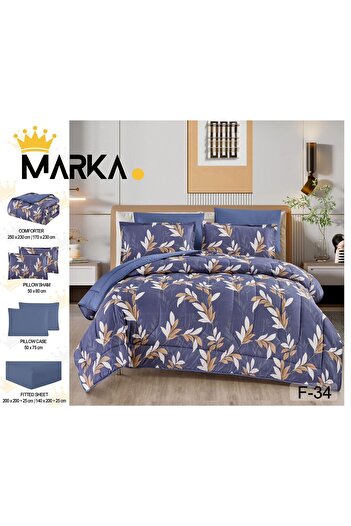 Moon High-quality 6-piece printed double quilt set - multi-colored