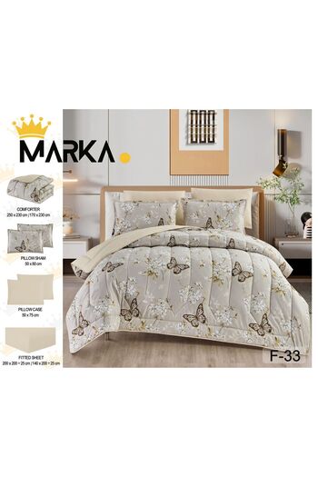 Moon High-quality 6-piece printed double quilt set - multi-colored