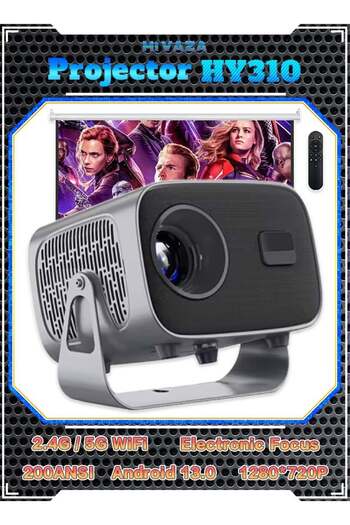 Mi VAZA LCD Projector - Support 4K - Support 160 Inches - Portable Projector with Remote Control - 5