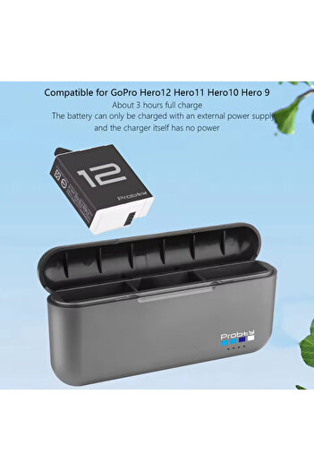 Generic GoPro Hero 12/11/10/9 Triple Charger – 3-Port Battery Charging Dock for Action Cameras