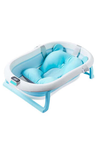 Deliny Foldable Baby Bathtub with Cushion and Anti-slip Legs
