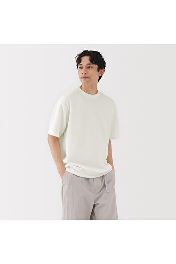 Muji Uv Protection Quick Dry Waffle Crew Neck Short Sleeve T-Shirt