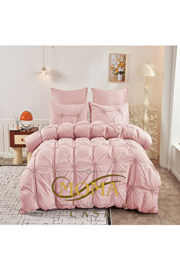 moma casa Embroidered pleat bed linen, 6 pieces, 2 persons, 230x250cm