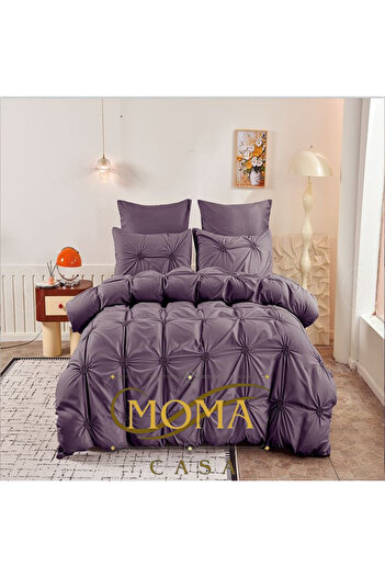 moma casa Embroidered pleat bed linen, 6 pieces, 2 persons, 230x250cm