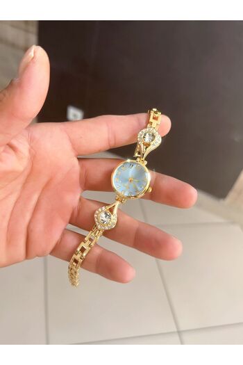 LOOQ Zircon Stone Detailed Women's Wristwatch Vintage