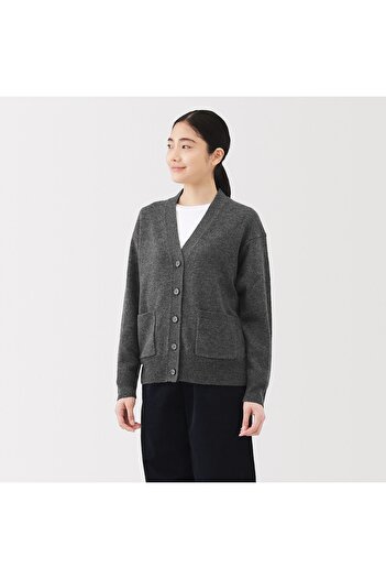 Muji Washable Mid-Gauge V Neck Cardigan