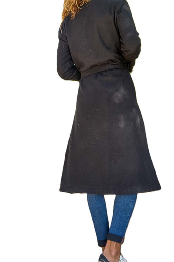 Pasaklı Giyim Women's Cashmere Long Shawl Collar Overcoat – with Pockets, Belted, Unlined 3310451