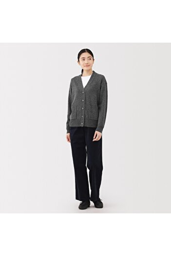 Muji Washable Mid-Gauge V Neck Cardigan