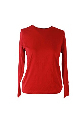 trender Long Sleeve Basic Red Women's Blouse 26Kst8000001