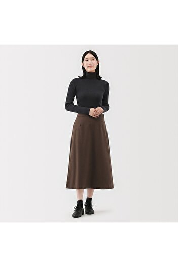 Muji Stretch Brushed Flare Skirt