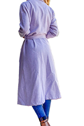 Pasaklı Giyim Women's Cashmere Long Shawl Collar Overcoat – with Pockets, Belted, Unlined 3310451