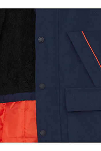LC Waikiki Lcw Kids Navy Blue Hooded Boy's Coat