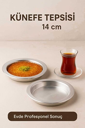 ENASHOP Künefe Tray 3-Piece 14cm No:2 -Aluminum, Fast Heat Dissipation