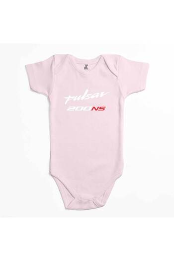 CrowsGate Pulsar Ns200 Text Pink Color Baby Bodysuit