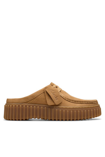 CLARKS Γυναικείες σαγιονάρες καφέ CLARKS-26181196 E36 ΑΝΟΙΧΤΟ ΤΑΜΠΑΝΙ ΝΟΥΜΠΟΥΚ