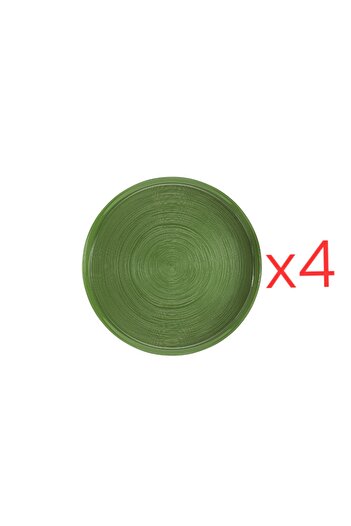 Porland Funky 4-Piece Glass Plate Green 21cm