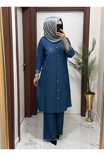 MODA ALMİRA 4444 K 200 Pocket Stone Denim Set