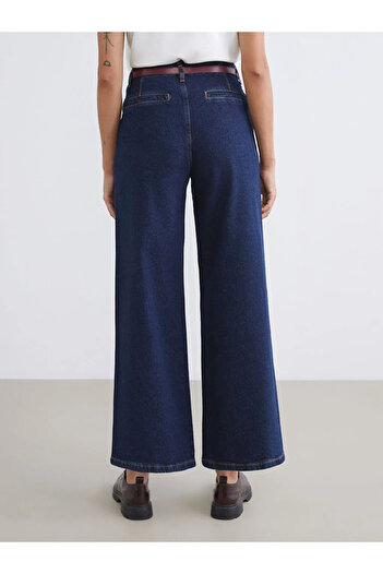 LC Waikiki Beli Kemerli Wideleg Kadın Jean Pantolon