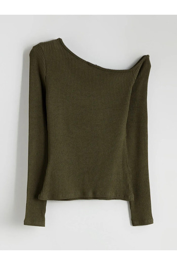 LC Waikiki Boat Neck Textured Women's Bodysuit