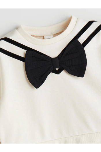 LC Waikiki Crew Neck Bow Detailed Girl's Dress