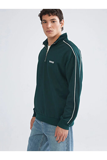 LC Waikiki Stand Collar Printed Men's Sweatshirt