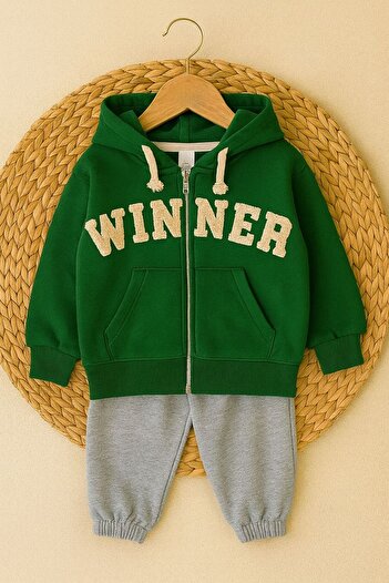 KOKOŞ BEBEK Winner Processing Hooded Cardigan 2-Piece Boys' Set - Age 2/10 - 31497