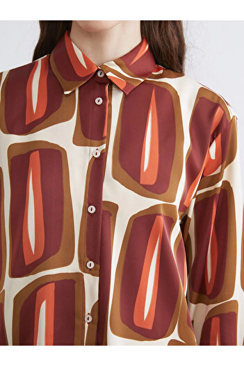 LC Waikiki Patterned Satin Women's Shirt Tunic