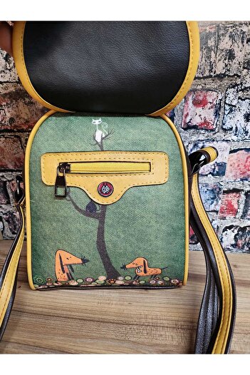 Şaşıkedi Cat Dog Patterned Shoulder Bag