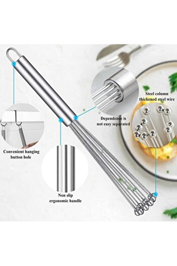 Buççin 1 Pc New Generation Adjustable Stainless Egg Cake Whisk Stainless Steel 1 Cn Yes