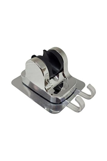 Buççin Self Adhesive Shower Hanger Bracket Shower Head with Washcloth Hanger Metallic Chrome Other