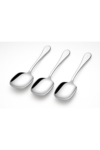Buççin Stainless Steel 2-Piece Serving Spoon Set - Shiny and Durable Steel 2 Silver 2 Person Unspecified