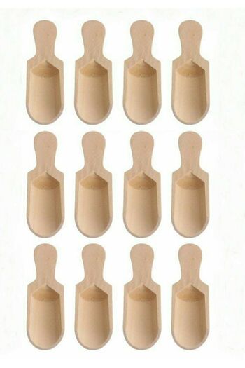 Buççin 12 Pieces Mini Shovel Spice Spoon 1 Person Knife Set Steel 12 Brown 1 Year
