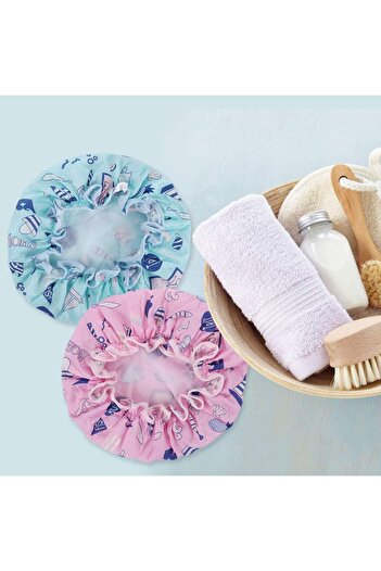 Generic Reusable Shower Cap to Keep Hairstyles and Hair from Wetting 3 Pieces Random Color
