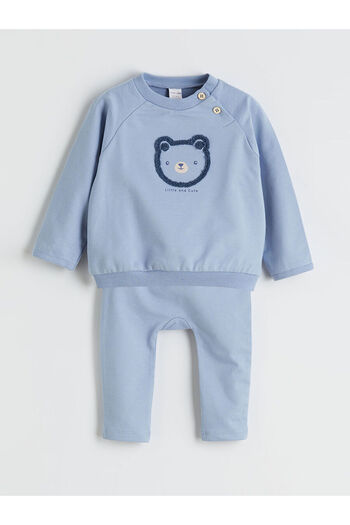 LC Waikiki Plus-Store New Season Crew Neck Baby Boy Sweatshirt and Sweatpants