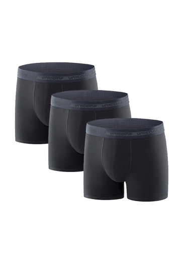 uniconf Set of 3 men's boxers, high waist, XBB08SETRNEG, made of cotton with lycra
