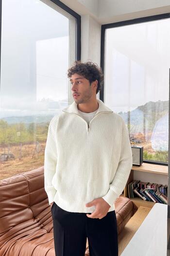 Flaw Wear Half Zip Knit Sweater