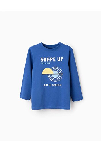 Ziddy Long Sleeve Cotton T-shirt for Boys 'Art & Design', Blue