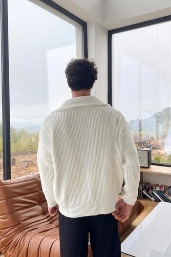 Flaw Wear Half Zip Knit Sweater