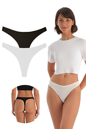 Yohannes Club Women's Cotton Basic Thong Panties, Pack of 2