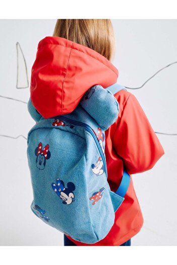 Ziddy Denim Backpack with Ears for Baby Girls 'Minnie', Blue