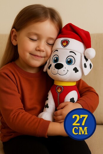 TOYFEST Paw Patrol Christmas Series Marshal 27 cm Plush Toy Firefighter Dog