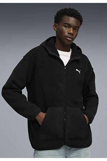 Puma Ανδρικό Φούτερ με Κουκούλα Essentials Elevated Relaxed Winterized με Πλήρες Φερμουάρ