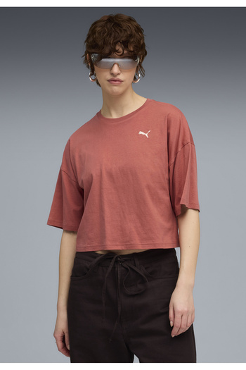 Puma WARDROBE Essentials Γυναικείο Κοντό Μπλουζάκι με Μεγάλο Μέγεθος