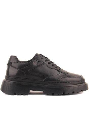 SailLakers - Black Leather High Sole Men's Casual Shoes 101-8094-H1308