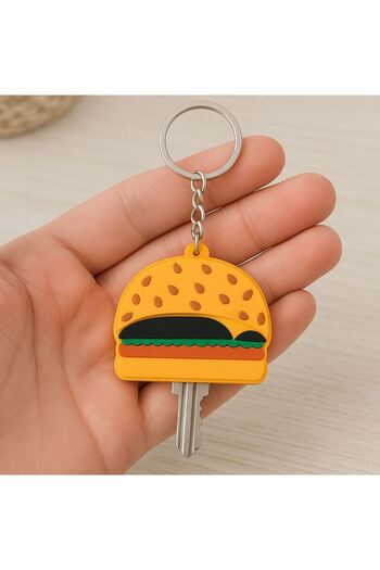 OEM Burger Pattern Keyring with Key Case 10cm