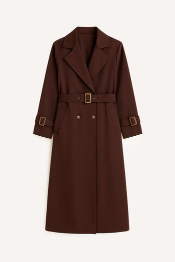Touché Privé BUCKLE DETAILED OVERSIZE TRENCHCOT