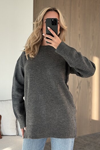 Laluvia Anthracite Knit Sweater - 04595
